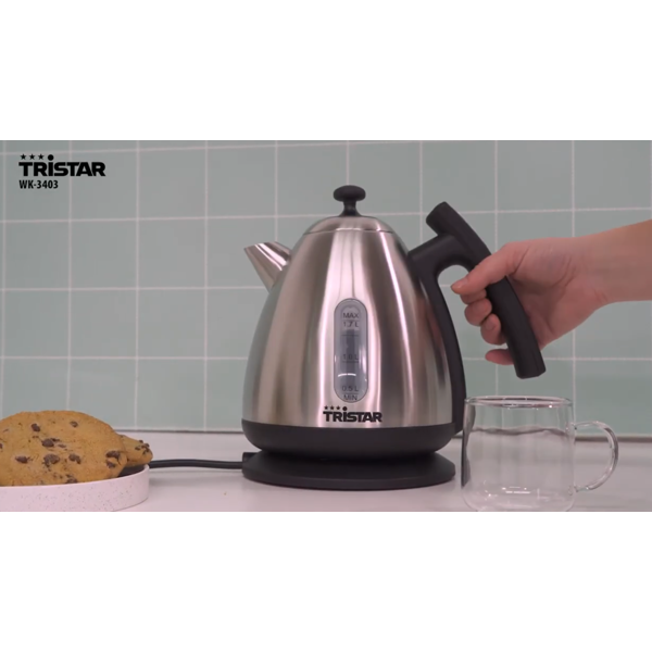 ელექტრო ჩაიდანი Tristar WK-3403 Digital, 2200W, 1.7L, Electric Kettle, Silver