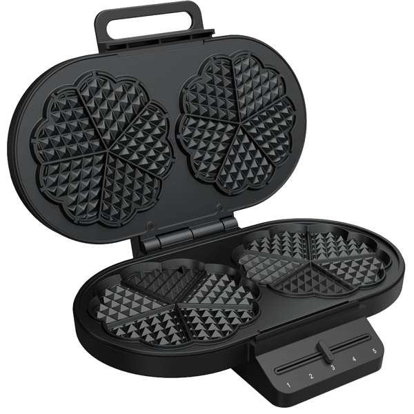 Waffle Maker Princess 132384 Heart-Shaped, 1200W, Black