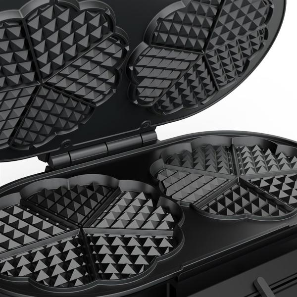 Waffle Maker Princess 132384 Heart-Shaped, 1200W, Black