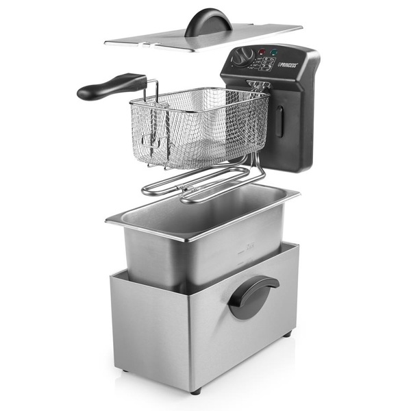 ფრის აპარატი Princess 182626 Family Castel, 2000W, 3L, Fries Machine, Silver