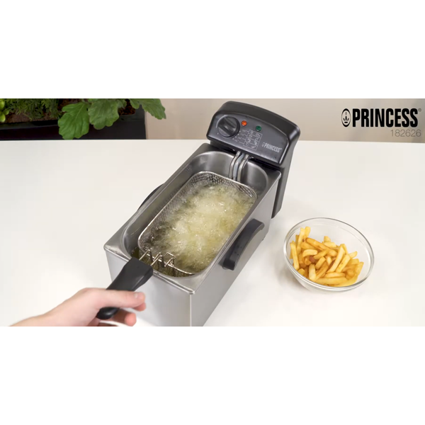 ფრის აპარატი Princess 182626 Family Castel, 2000W, 3L, Fries Machine, Silver