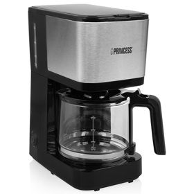 ყავის აპარატი Princess 246031 Compact 12, 750W, 1.25L, Coffee Machine, Black/Silver