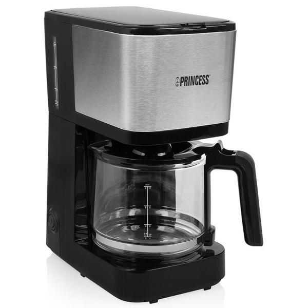 ყავის აპარატი Princess 246031 Compact 12, 750W, 1.25L, Coffee Machine, Black/Silver