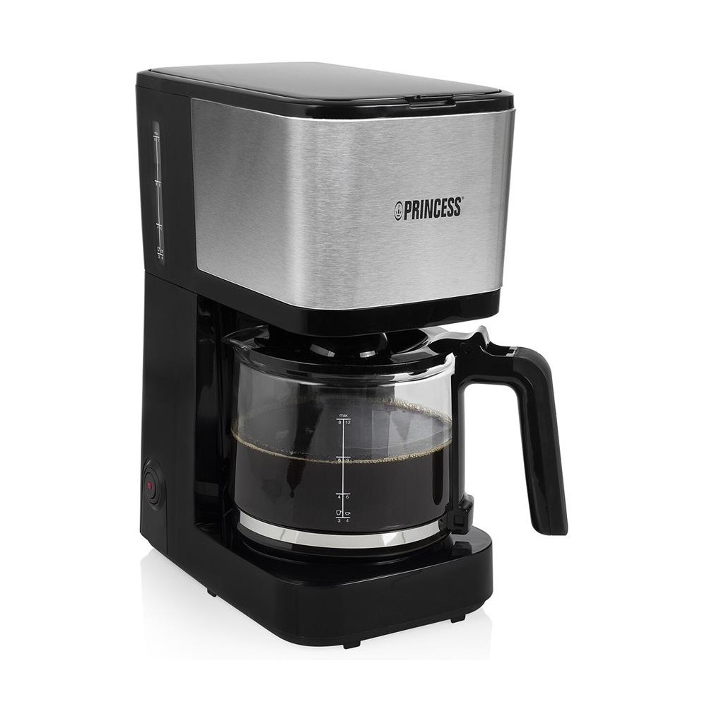 ყავის აპარატი Princess 246031 Compact 12, 750W, 1.25L, Coffee Machine, Black/Silver