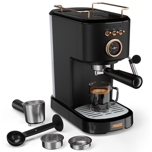 ყავის აპარატი Princess 249417 Espresso, 1100W, 1.2L, Coffee Machine, Black