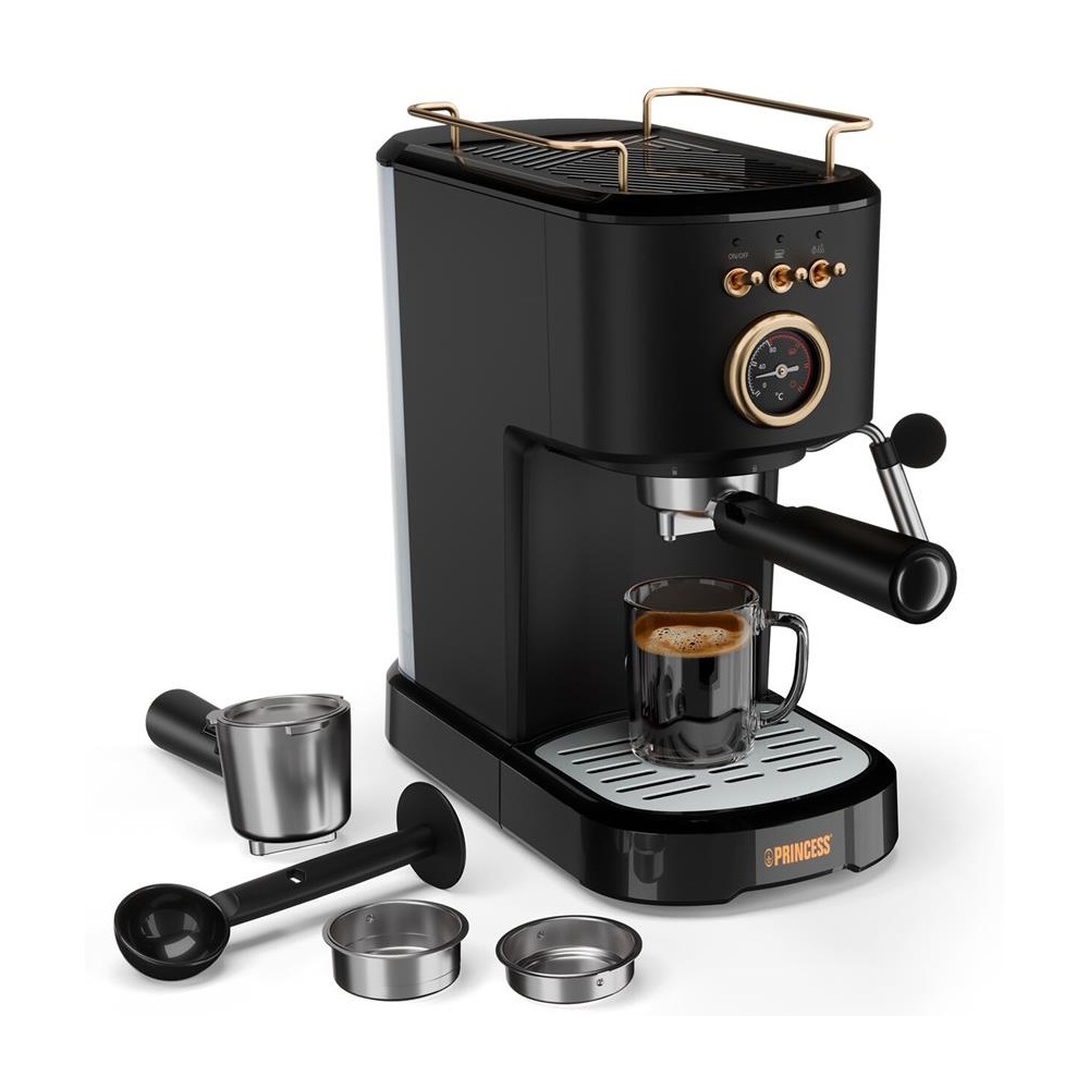 ყავის აპარატი Princess 249417 Espresso, 1100W, 1.2L, Coffee Machine, Black