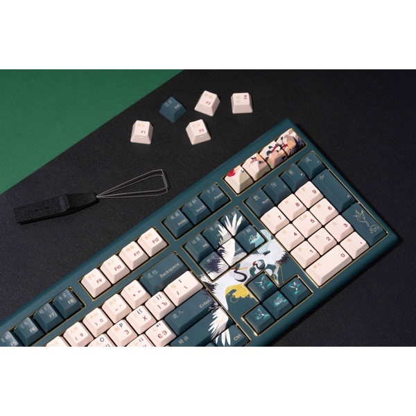 Mechanical Gaming Keyboard Varmilo A03A037D5A0A17A031 Lure VBS108, Crane Cherry MX Silent Red, Wireless, USB, Green