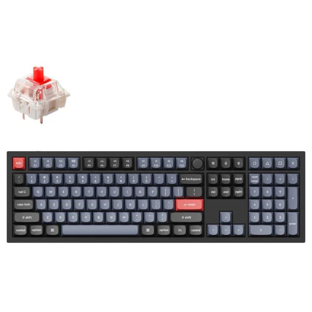 კლავიატურა Keychron Q6M1, Gateron G PRO Red, Wired, USB, Mechanical Gaming Keyboard, Black