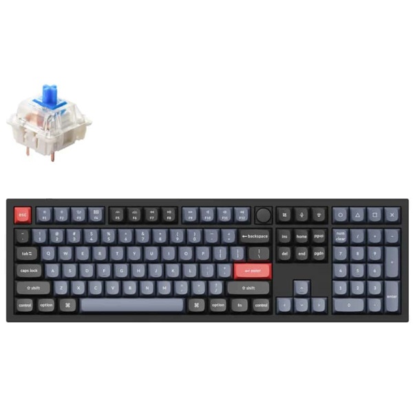 კლავიატურა Keychron Q6M2, Gateron G PRO Blue, Hot-Swap, Wired, USB, Mechanical Gaming Keyboard, Black