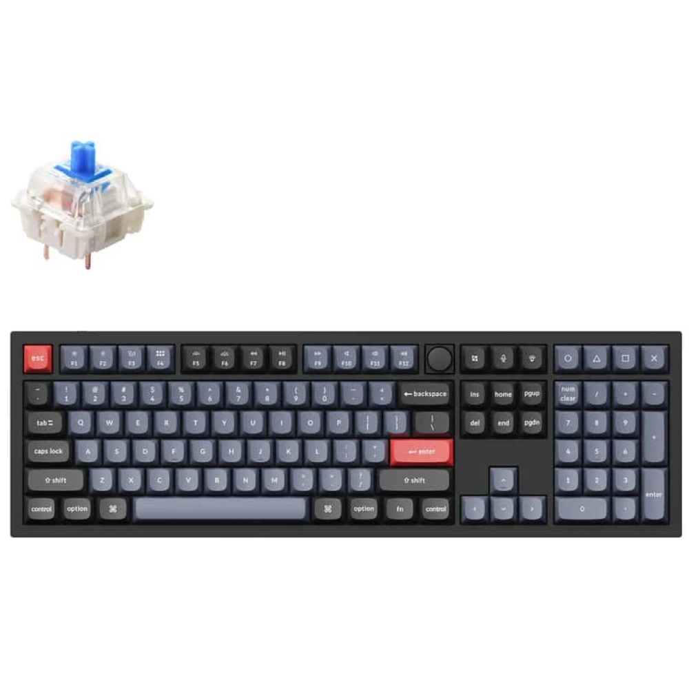 კლავიატურა Keychron Q6M2, Gateron G PRO Blue, Hot-Swap, Wired, USB, Mechanical Gaming Keyboard, Black