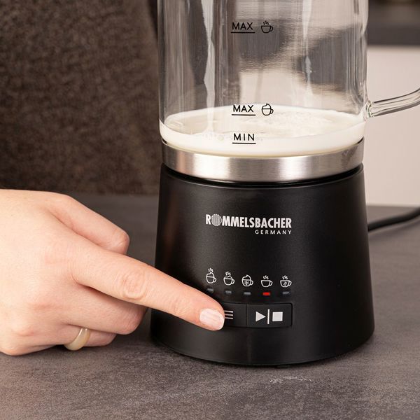 რძის ამომყვანი Rommelsbacher MS 625, 600W, 0.25L, Milk Frother, Stainless Steel/Black