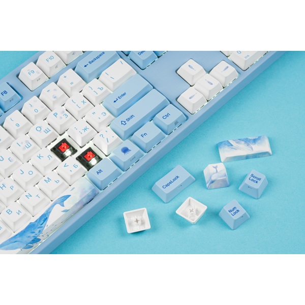 კლავიატურა Varmilo VA108MR2W/WBPE7HR VA108M Sea Melody, Cherry MX Red, Wired, USB, Mechanical Gaming Keyboard, Blue
