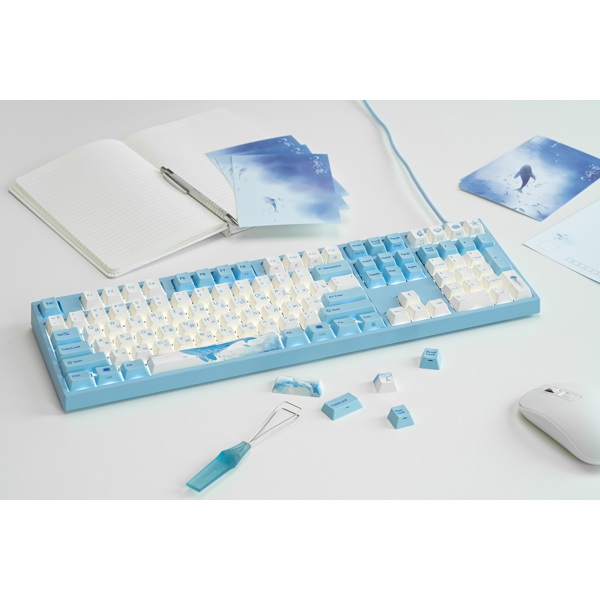 კლავიატურა Varmilo VA108MR2W/WBPE7HR VA108M Sea Melody, Cherry MX Red, Wired, USB, Mechanical Gaming Keyboard, Blue