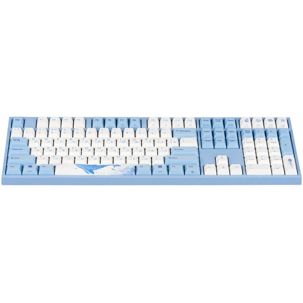 კლავიატურა Varmilo VA108MR2W/WBPE7HR VA108M Sea Melody, Cherry MX Red, Wired, USB, Mechanical Gaming Keyboard, Blue