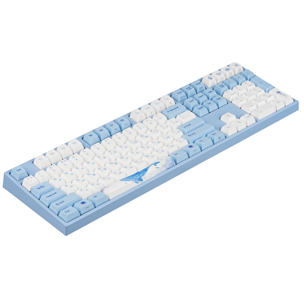 კლავიატურა Varmilo VA108MR2W/WBPE7HR VA108M Sea Melody, Cherry MX Red, Wired, USB, Mechanical Gaming Keyboard, Blue