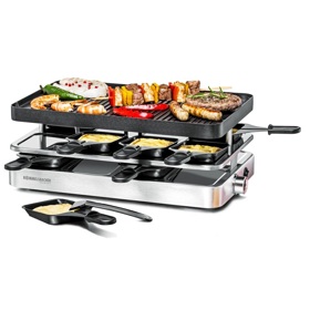 გრილი Rommelsbacher RC 1400 Raclette, 1200W, Grill, Black/Silver