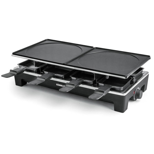 გრილი Rommelsbacher RCS 1350 Raclette, 1350W, Grill, Black/Silver