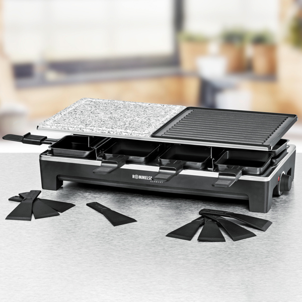 გრილი Rommelsbacher RCS 1350 Raclette, 1350W, Grill, Black/Silver