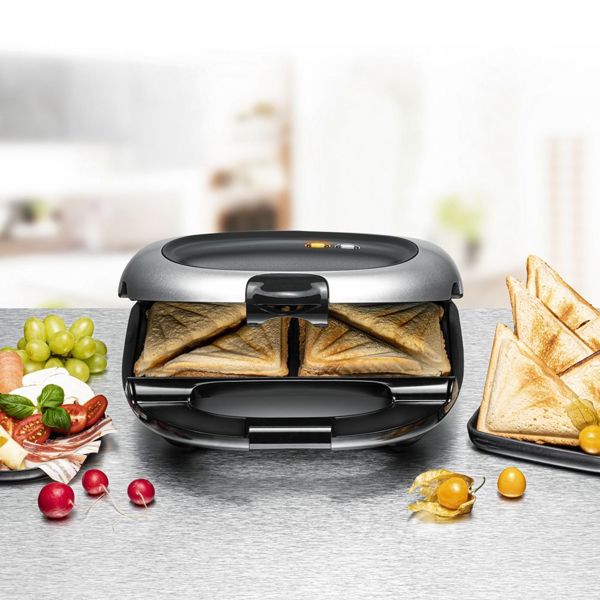 Sandwich Maker Rommelsbacher ST 1000, 950W, Black/Silver