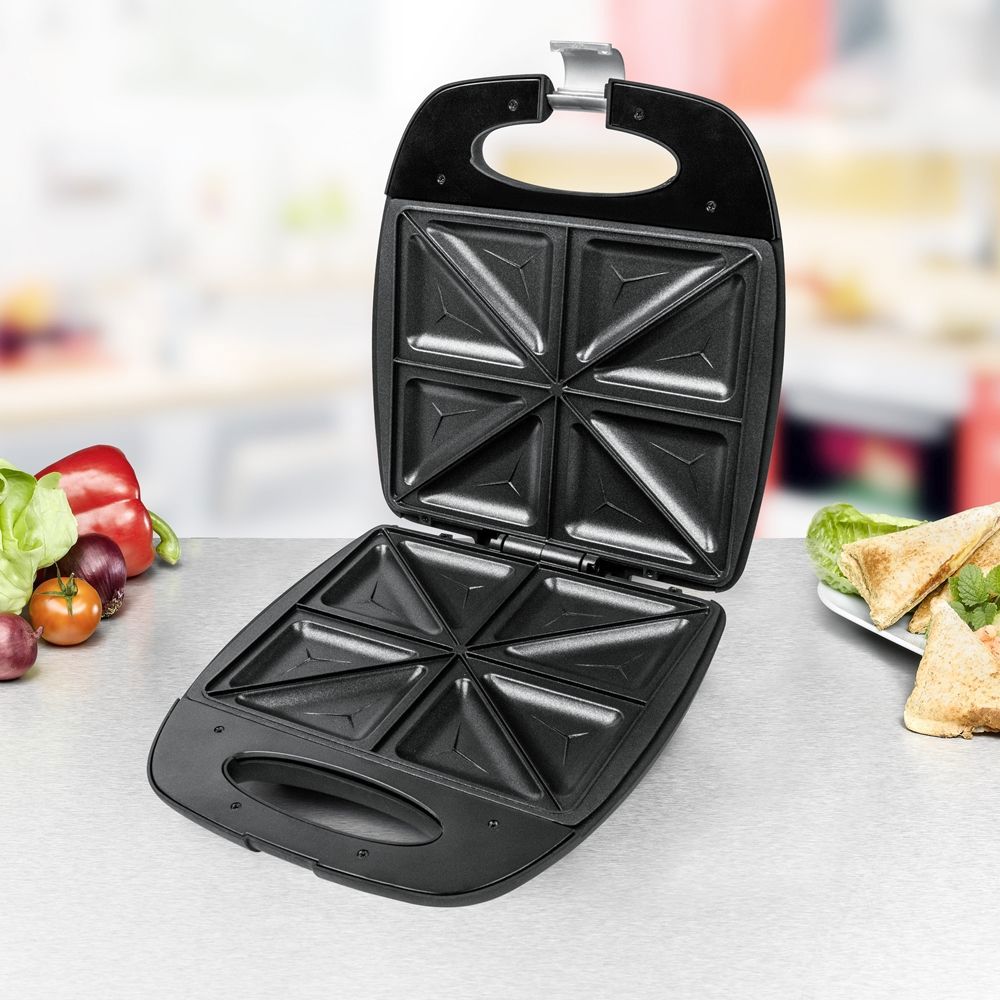 Sandwich Maker Rommelsbacher ST 1410 fun for 4, 1400W, Black/Silver
