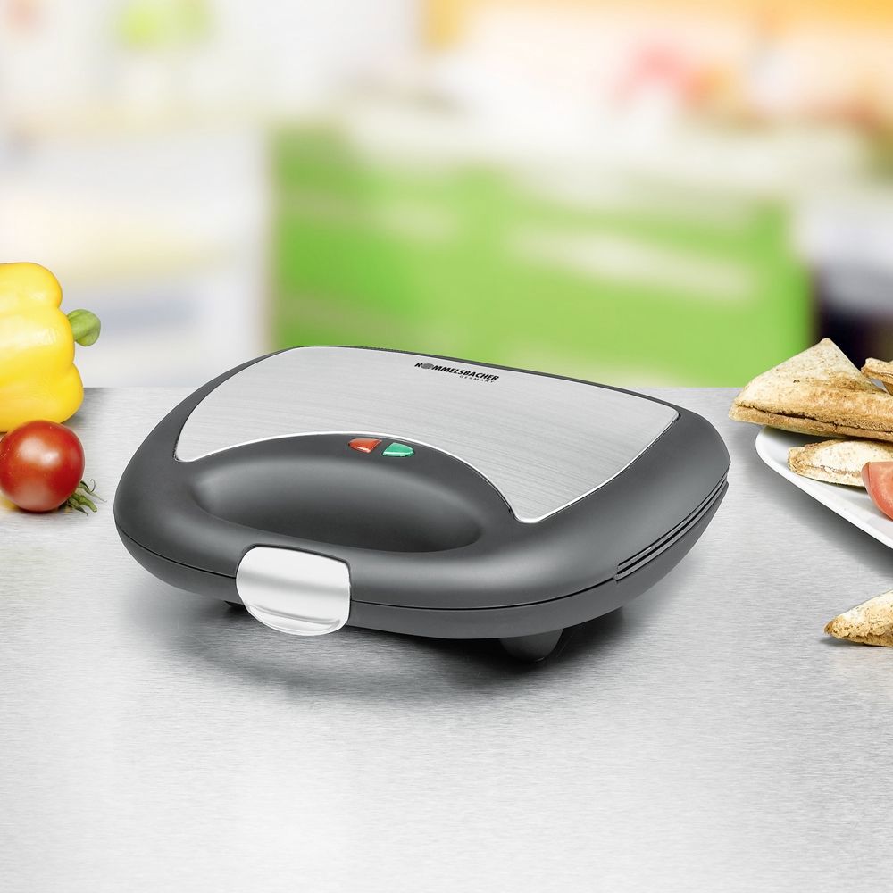 Sandwich Maker Rommelsbacher ST 710 fun for 2, 700W, Black/Silver