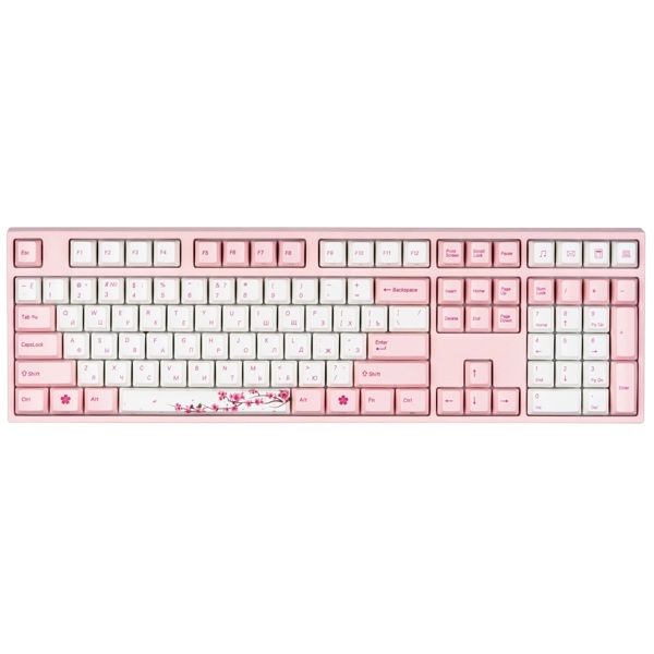 კლავიატურა Varmilo A36A042B1A3A17A036 VEM108 Sakura, R1 EC V2 Ivy, Wired, USB, Mechanical Gaming Keyboard, Pink