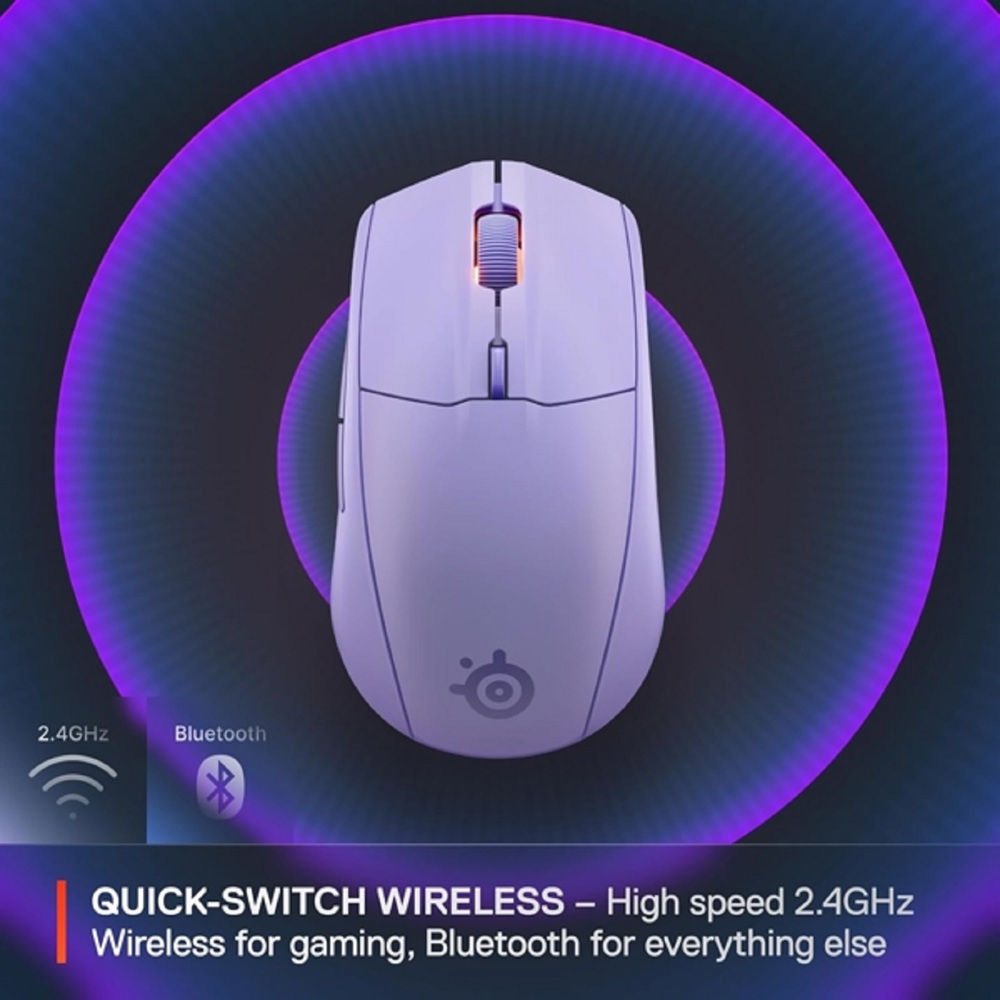 მაუსი SteelSeries 62525_SS Rival 3 Gen 2, Wireless, Bluetooth, USB, Mouse, Purple