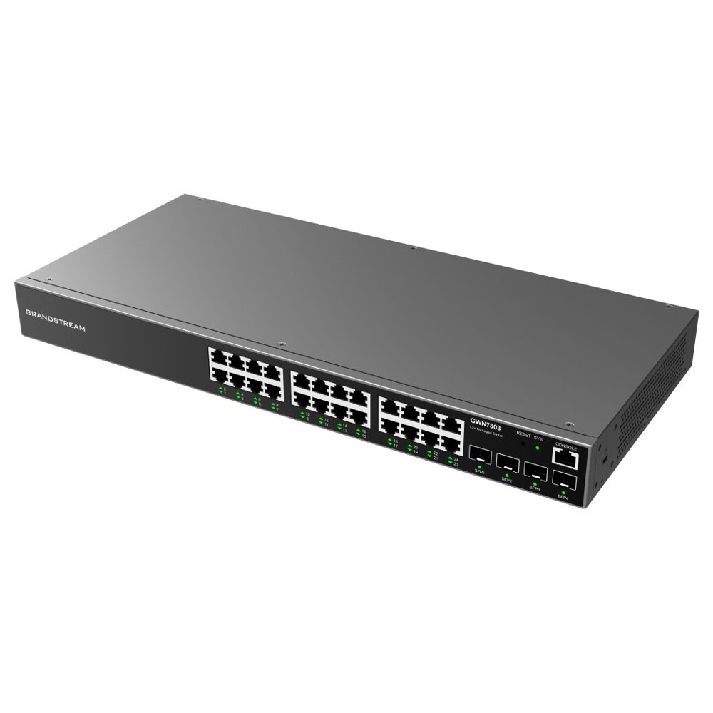 სვიჩი Grandstream GWN7803P, 24-ports Gigabit, Switch, Black