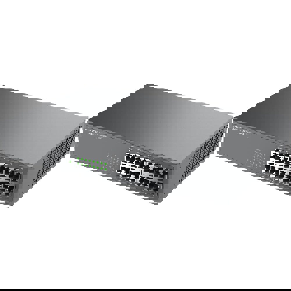 POE+Switch Grandstream GWN7702P, 16-Gigabit, Black