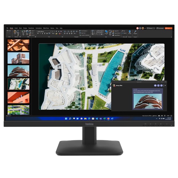 მონიტორი Lenovo 64BEKAT1EU ThinkVision S27-4E, 27", Monitor, FHD, IPS, HDMI, VGA, Black