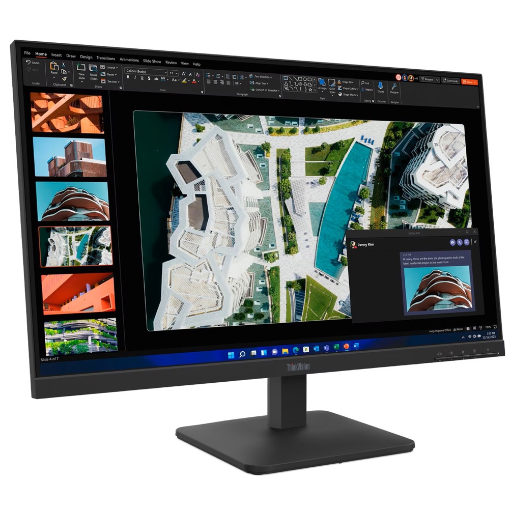 მონიტორი Lenovo 64BEKAT1EU ThinkVision S27-4E, 27", Monitor, FHD, IPS, HDMI, VGA, Black