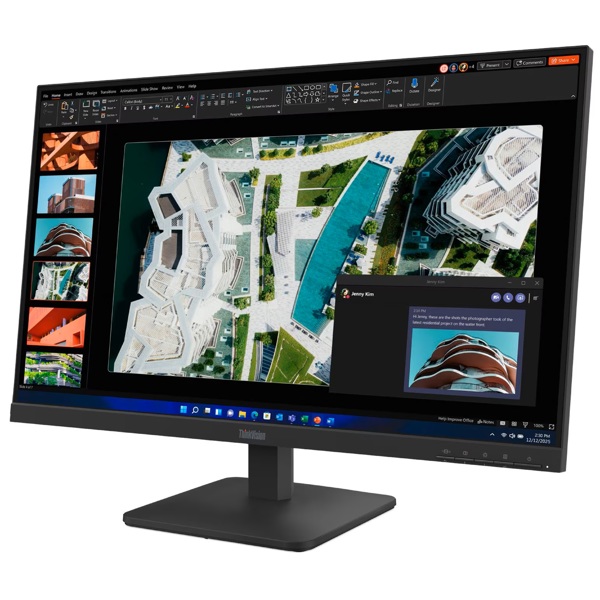 მონიტორი Lenovo 64BEKAT1EU ThinkVision S27-4E, 27", Monitor, FHD, IPS, HDMI, VGA, Black
