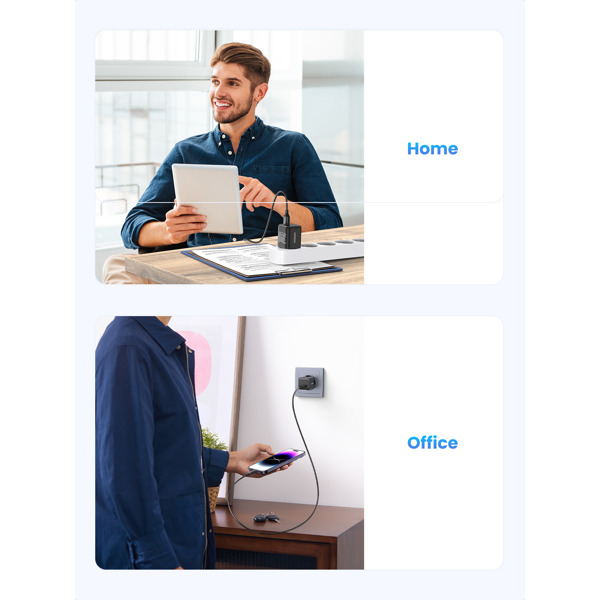 მობილურის დამტენი UGREEN X518 (75613), 18W, USB, GaN Fast Charger, Black