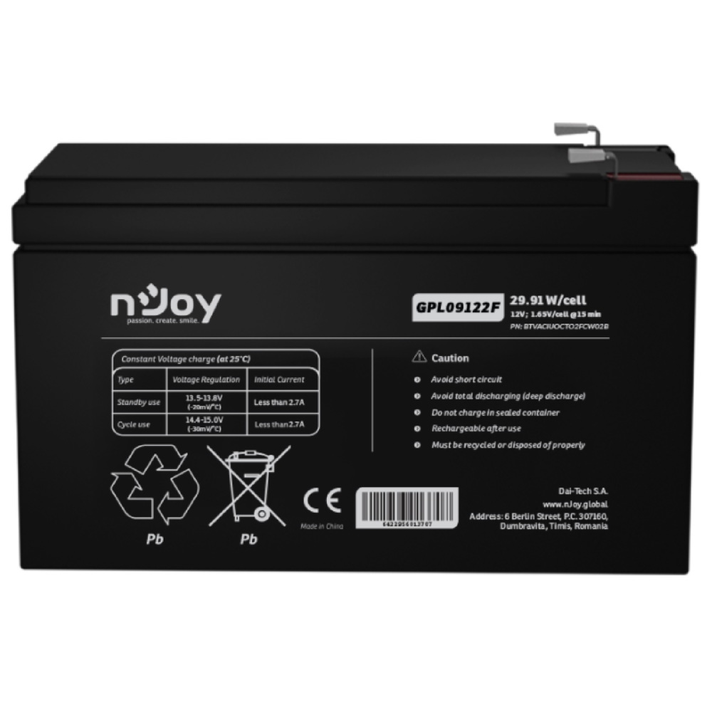 Power Supply Element nJoy BTVACIUOCTO2FCW02B, 12V, Black