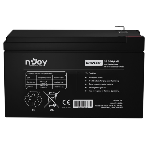 Power Supply Element nJoy BTVACGUOBTG2FCW01B GP07122F, 12V, Black