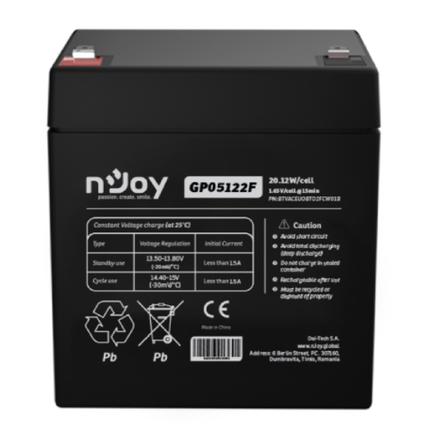 Power Supply Element nJoy BTVACEUOBTO2FCW01B GP05122F, 12V, Black