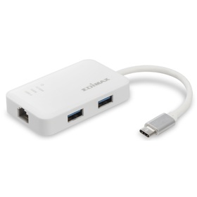 USB-C ჰაბი Edimax EU-4308, Type-C, USB, LAN, Hub, White