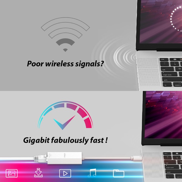 LAN ადაპტერი Edimax EU-4306C, Type-C to Gigabit Ethernet, LAN Adapter, White