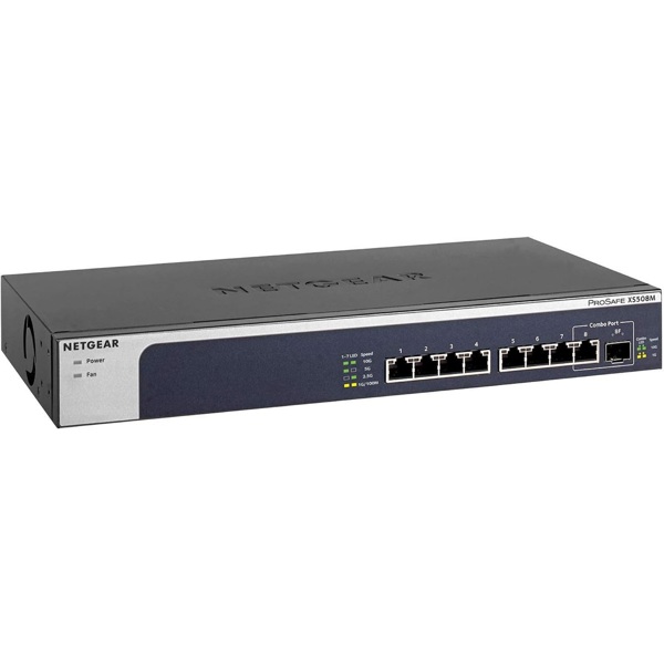 Switch Netgear XS508M-100EUS, 8 Port-port Gigabit, Black