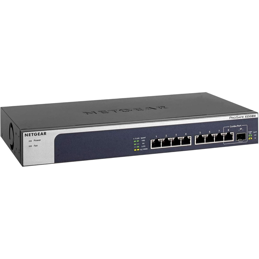 Switch Netgear XS508M-100EUS, 8 Port-port Gigabit, Black