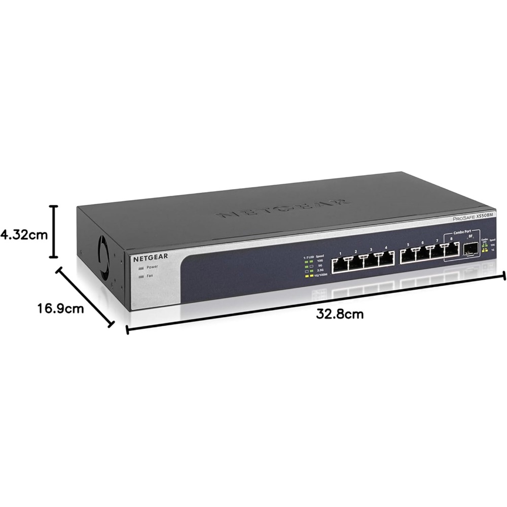 Switch Netgear XS508M-100EUS, 8 Port-port Gigabit, Black