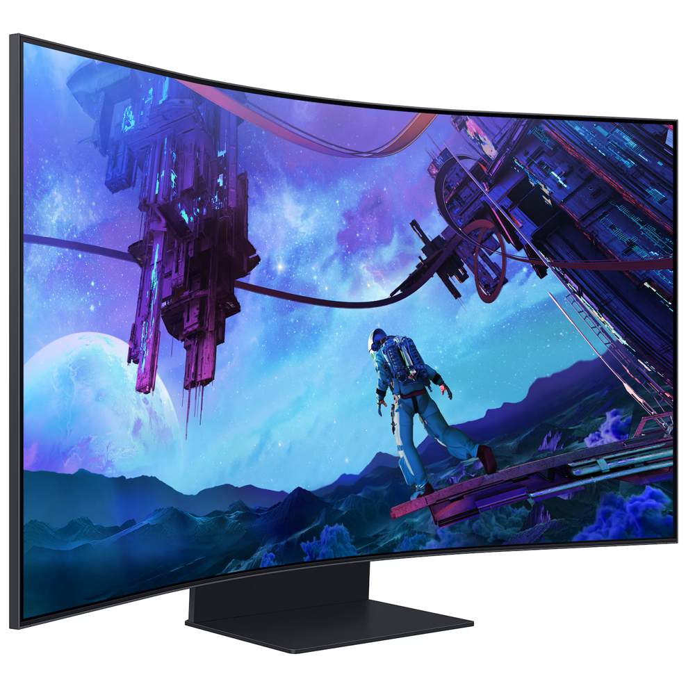 მონიტორი Samsung LS55CG97WNIXCI Odyssey Ark, 55", Curved Monitor, VA, 4K UHD, USB, HDMI, DP, Black