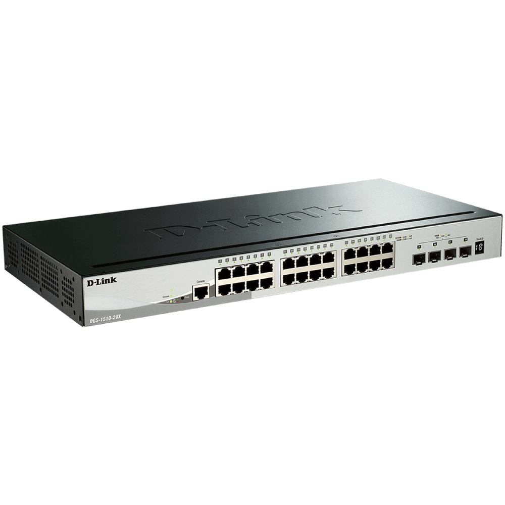 სვიჩი D-Link DGS-1510-28X, 24Port Gigabit, Switch, Black