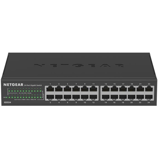 სვიჩი Netgear GS324-200EUS, 24-Port Gigabit, Switch, Black