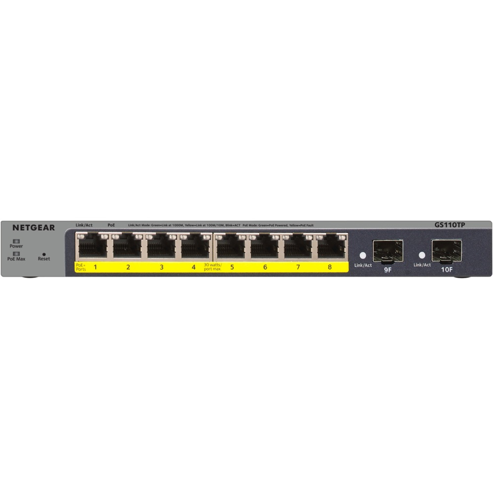 PoE+Switch Netgear GS110TP-300EUS, 8-Port Gigabit, Black