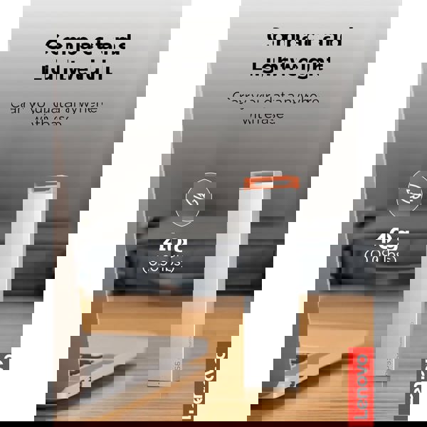 გარე მყარი დისკი Lenovo GXB1T57741 PS8S, 2TB, External SSD, 1.8", Type-C 3.2, Cool Gray