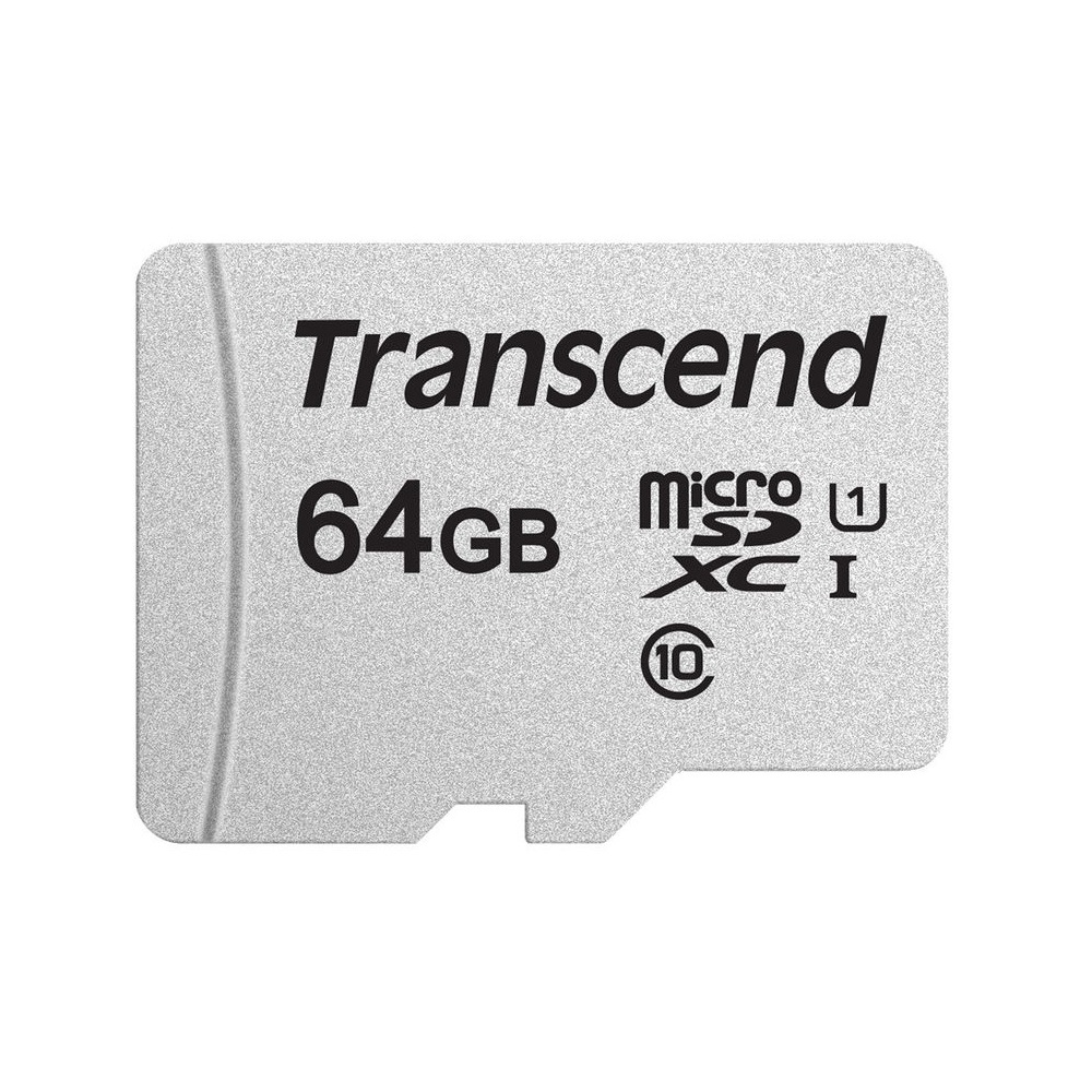 მეხსიერების ბარათი Transcend TS64GUSD300S-A, 64GB, microSDXC, UHS-I, U1, Black/Grey
