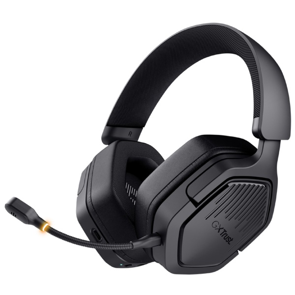 ყურსასმენი Trust 25491 GXT493 CARUS, Headset, Wireless, USB, Type-c, 3.5mm, Black