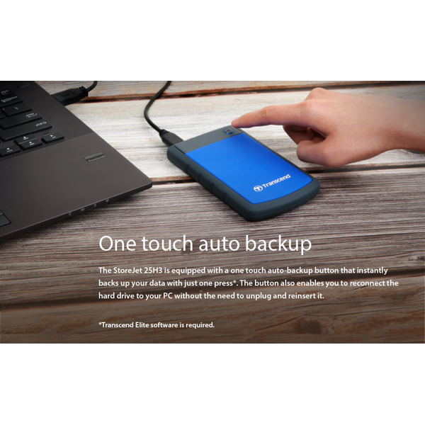 Portable HDD Transcend TS2TSJ25H3B StoreJet 25H3, 2TB, 2.5", USB 3.1, Blue