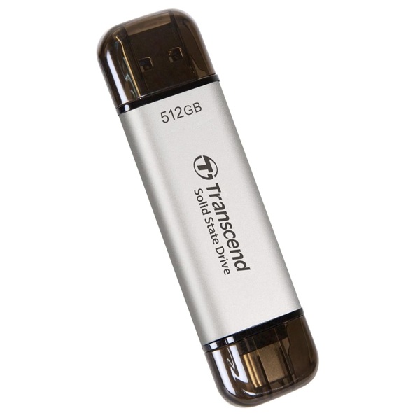 External SSD Transcend TS512GESD310S ESD310, 512GB, Type-C/A, Silver